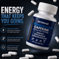 Caffeine Capsules (200 mg - 60 veg capsules)